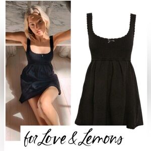 For Love And Lemons mini Black Knit Dress